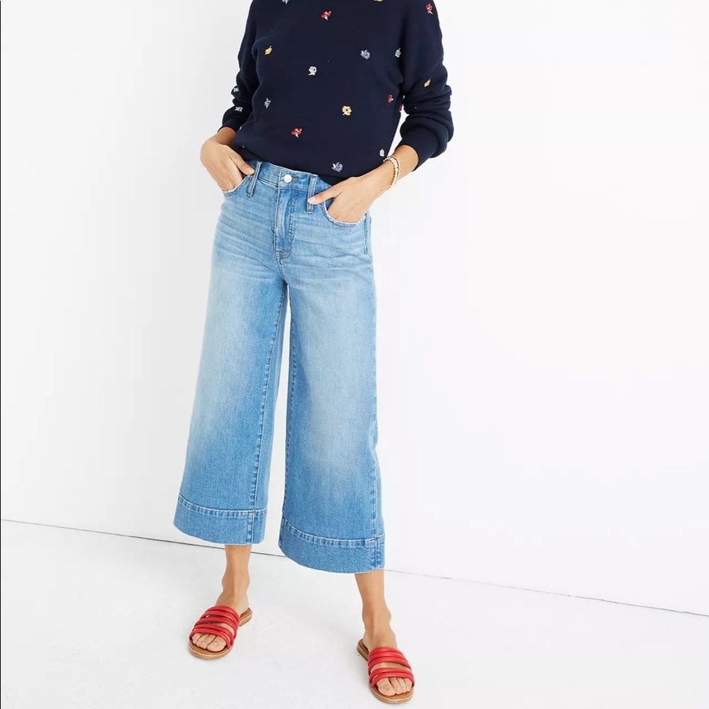 Madewell Wide-Leg Crop Jeans in Delancey Wash. Size 31.
